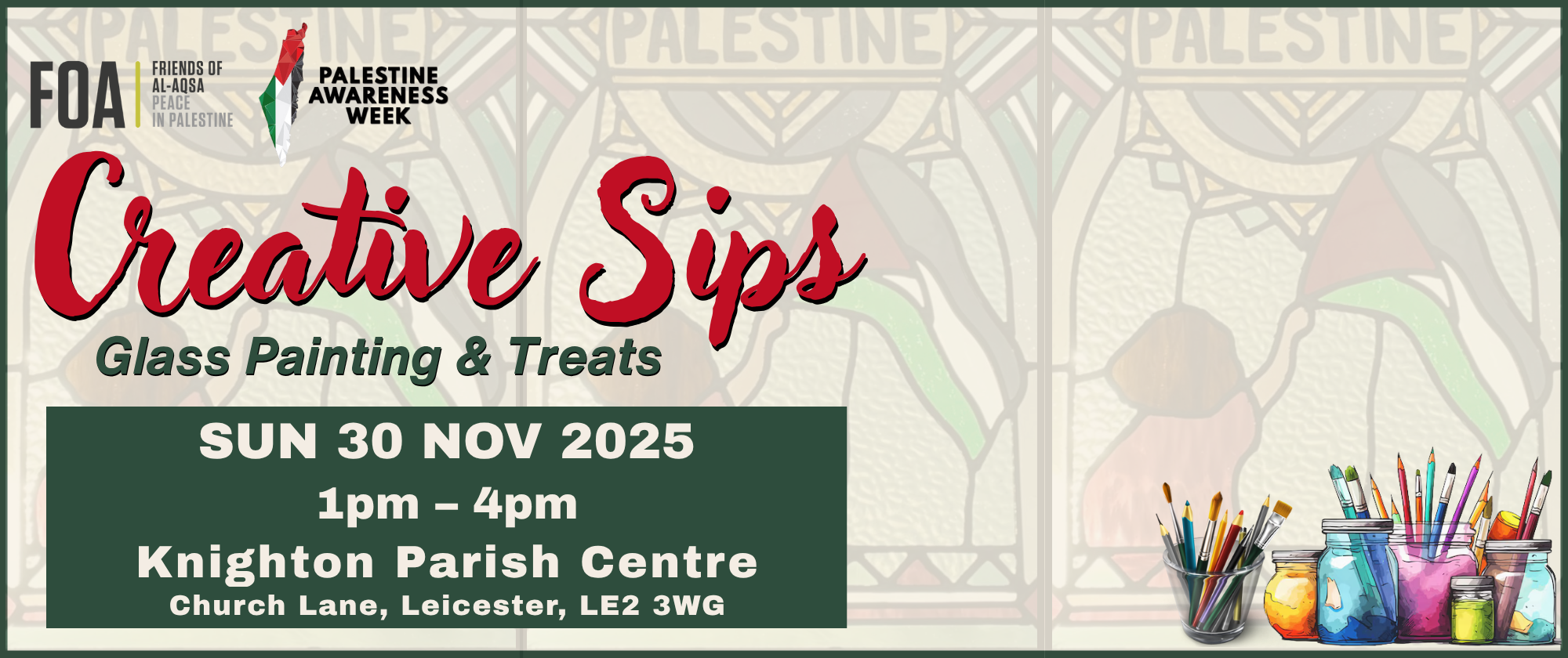 Creative Sips: Glass Painting (Leicester) – 30 Nov 2025