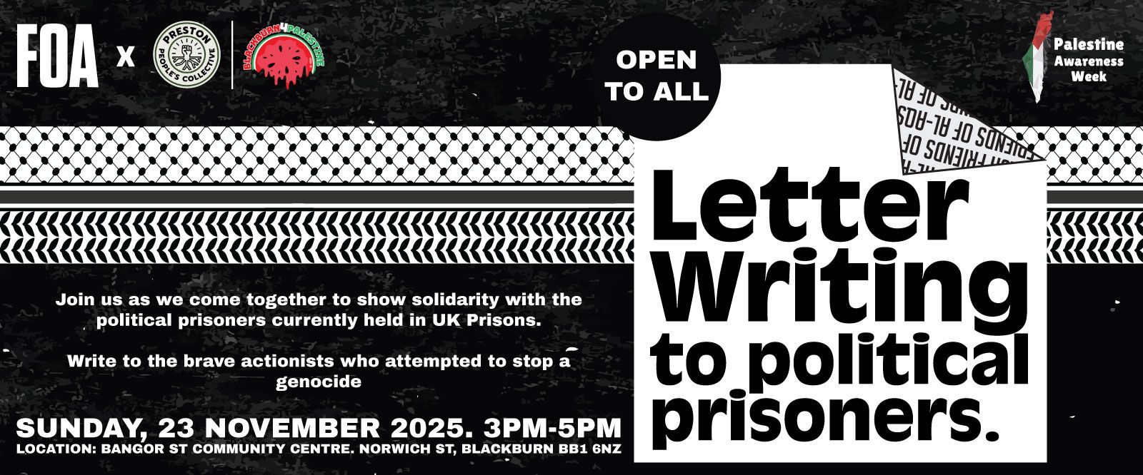 Letters of Solidarity - (Blackburn) 23 November 2025