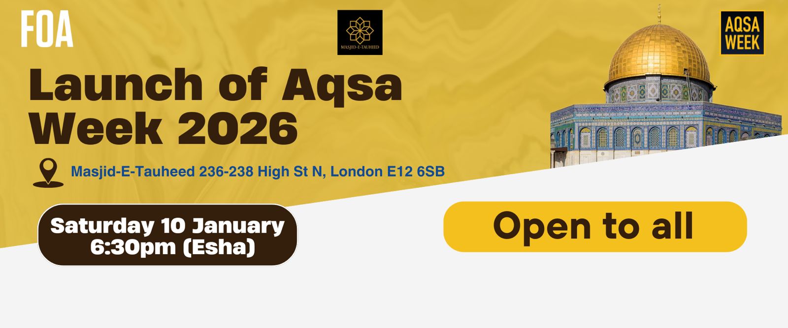 Launch of Aqsa Week 2026 (London) - 10 Jan 2026