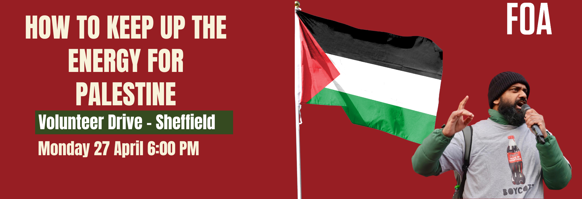 Keep Up the Energy for Palestine (Sheffield) - 27 April 2026