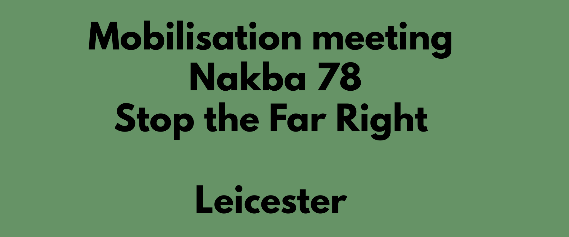 Mobilisation meeting : Nakba 78 - Stop the far right