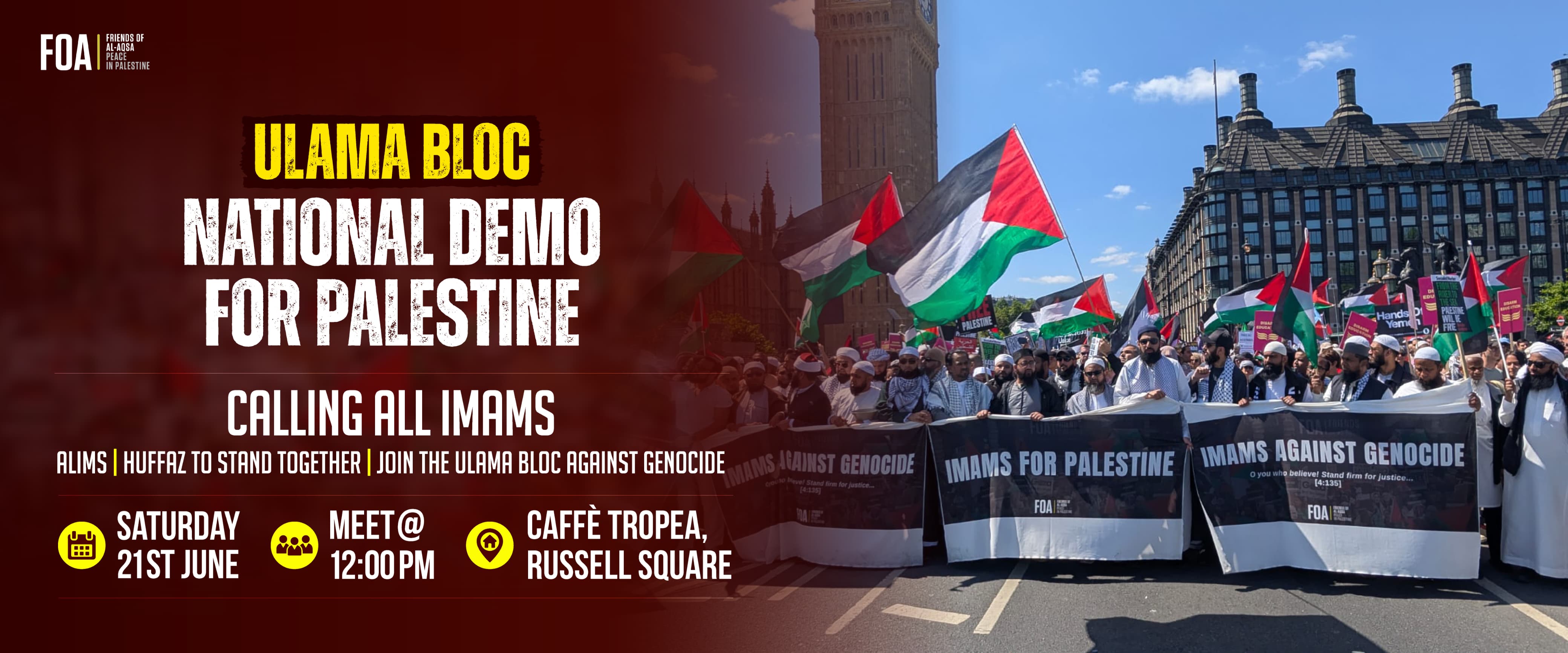 Ulama Bloc at the National Demo for Palestine - 21st June 2025