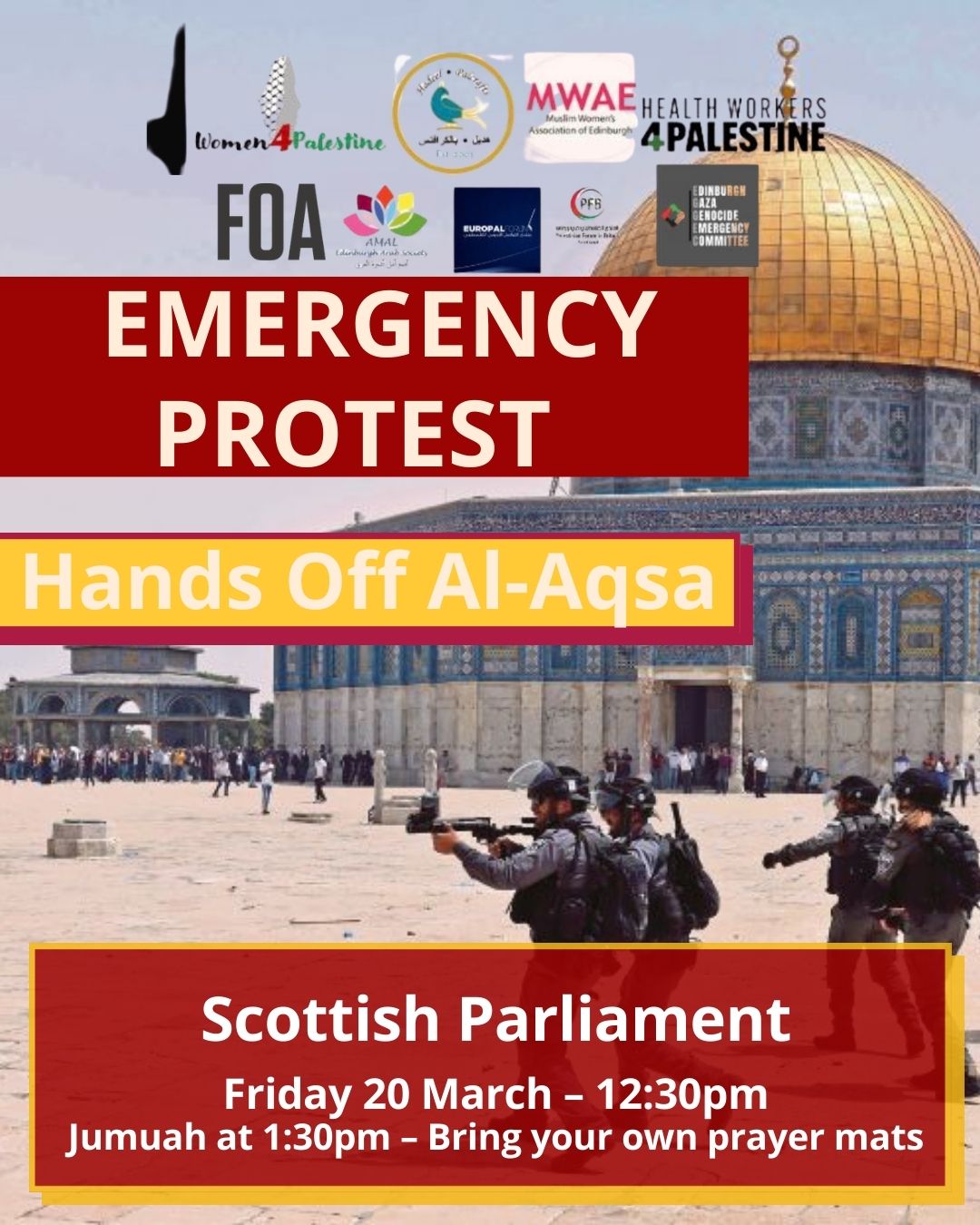 Protest: Hands Off Al-Aqsa (Edinburgh) - 20 March 2026