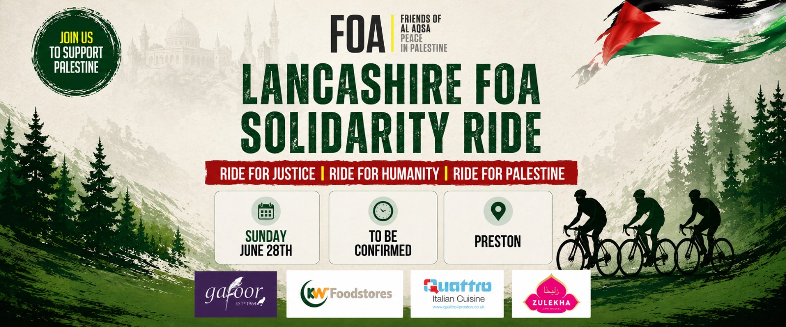 FOA Solidarity Bike Ride (Lancashire) ‑ 28 June 2026