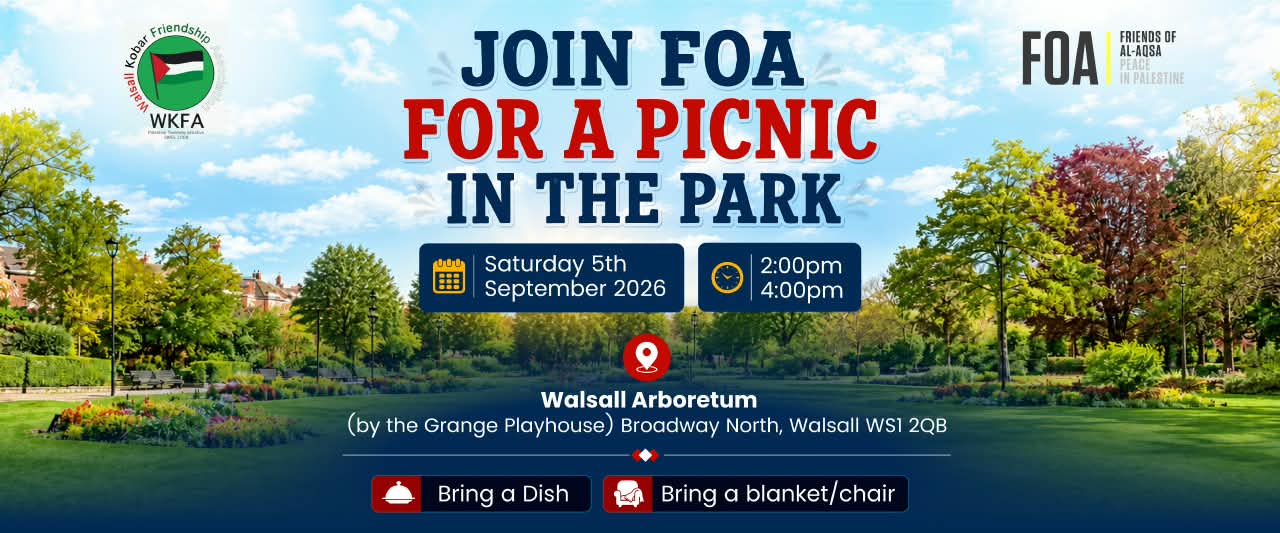 FOA Walsall for a Palestine Picnic in the Park (Walsall) - 5 September 2026